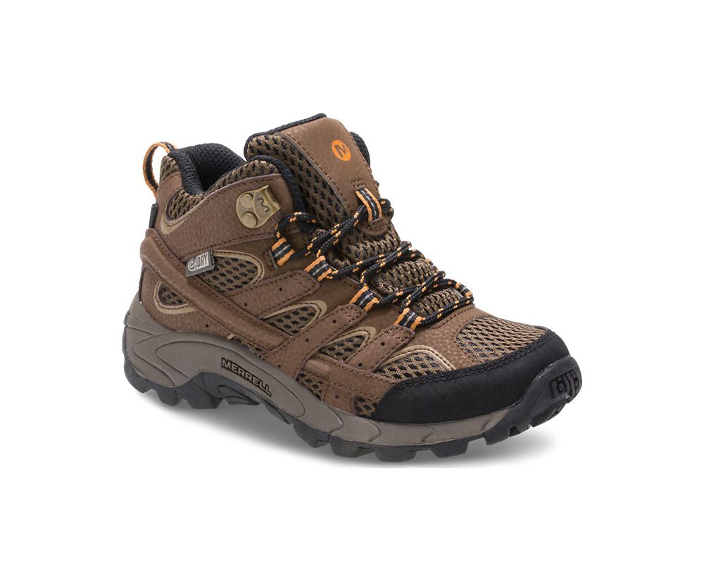 Merrell Hiking Shoes Brown - Moab 2 Mid Waterproof - Kids 18WLYXCHJ